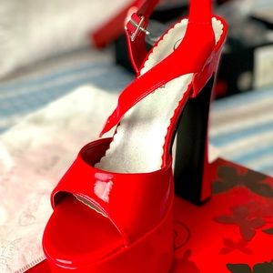 Patent Leather Red platform heels